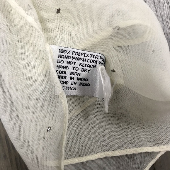 White Silver Metallic Sheer Shawl Wrap Scarf - Picture 4 of 9